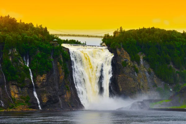 Piękny Krajobraz Słynnego Wodospadu Montmorency Kanadzie — Zdjęcie stockowe