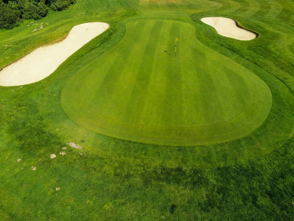 Luftaufnahme Aus Dem Sandbunker Auf Einem Golfplatz — Stockfoto