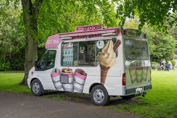 Carrinha Sorvete Ciccarelli Gosforth Central Park Newcastle Tyne Reino Unido — Fotografia de Stock