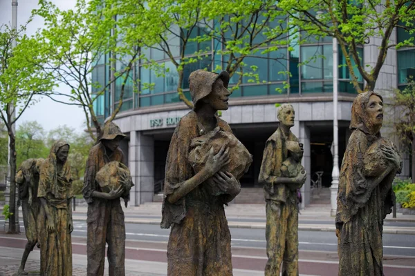 Het Grote Hongermonument Dublin Bronzen Sculptuur Gewijd Aan Ieren Gedwongen — Stockfoto