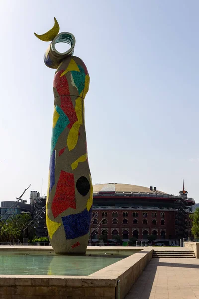 Vertical Shot Dona Ocell Woman Bird Sculpture Joan Miro Located — Stock Photo, Image