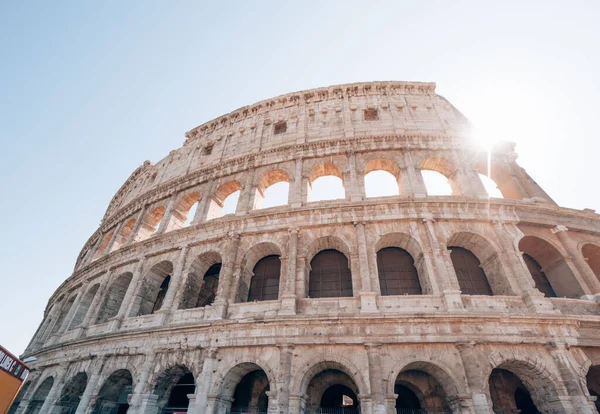 Exterior Coliseu Também Conhecido Como Anfiteatro Flaviano Roma Itália — Fotografia de Stock