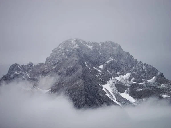 Beautiful View Peak Kamnik Alps Surrounded Mist Velika Planina Slovenia — Stock Photo, Image