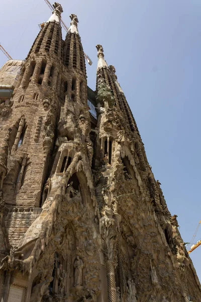 Чудовий Вигляд Базиліки Gaudi Sagrada Барселоні Іспанія — стокове фото