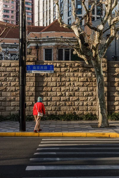 Uma Bela Foto Pessoas Xangai Nas Ruas — Fotografia de Stock