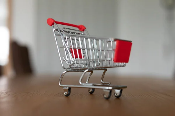 Closeup Shot Tiny Shopping Cart — Stock Photo, Image