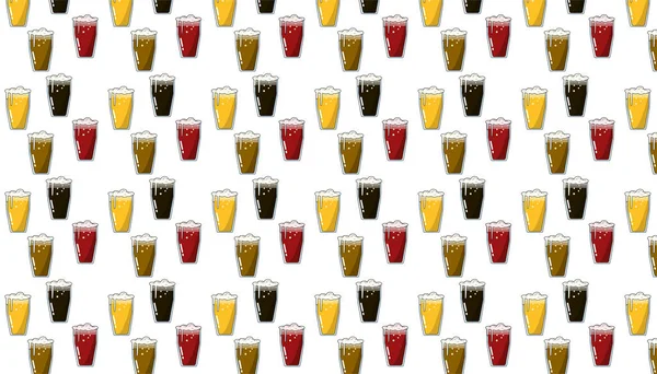 Patrón Diferentes Estilos Cerveza Para Ilustración Libre Fondo — Foto de Stock