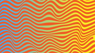 Gradyan arkaplan üzerindeki kırmızı dalgalı çizgilerin soyut bir çizimi