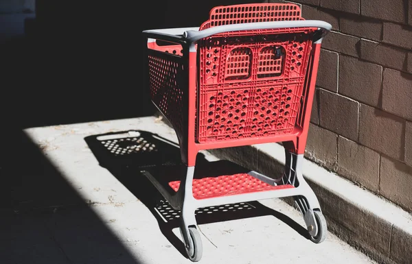 Shopping Cart Shadow Asphalt Outdoors — Stock Photo, Image