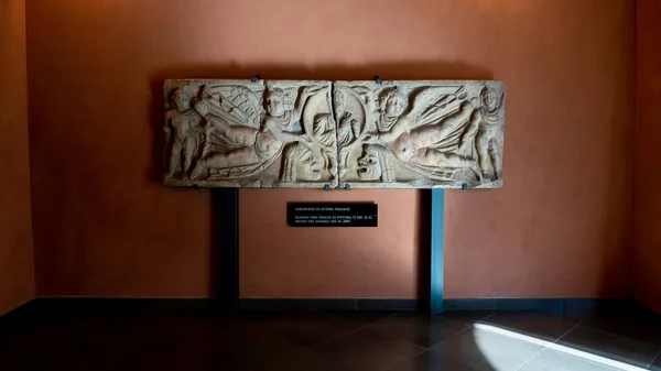 Итальянский Музей Саннио Саркофаго Атторе Трагико — стоковое фото