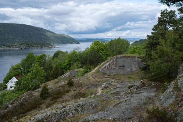 Kopas Battery Disused Cannon Battery Oscarsborg Fortress Located Ridge Kopas — Stock Photo, Image