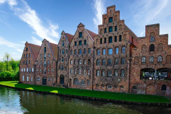 Uma Vista Dos Armazéns Cidade Velha Luebeck — Fotografia de Stock