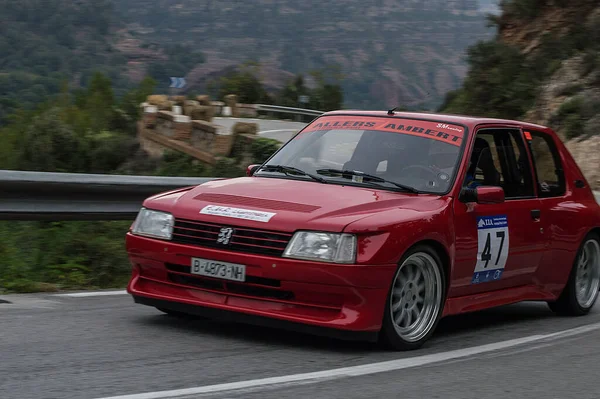 Ralli Arabası Asfaltta Koşuyor Peugeot 205 Maxi — Stok fotoğraf