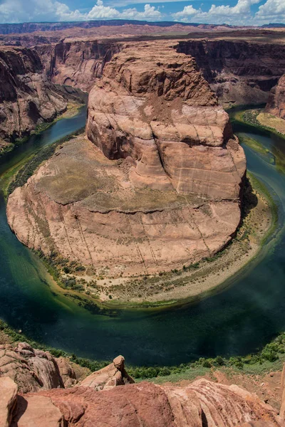 Ein Farbenfroher Faszinierender Blick Auf Die Horseshoe Bend Mit Colorado — Stockfoto