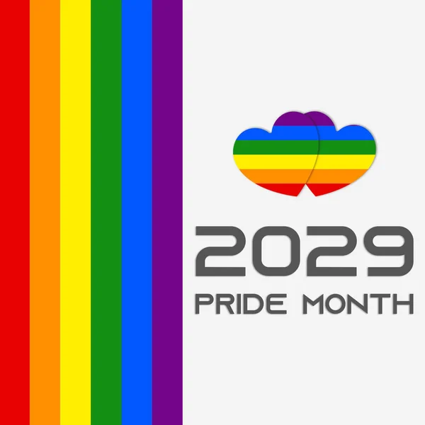 骄傲月2029 2029骄傲月国旗网站横幅 Lgbtq网站壁纸 骄傲月社交媒体横幅与Lgbtq旗色 爱情就是爱情 — 图库照片