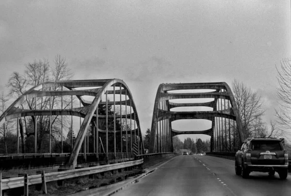 Uma Vista Panorâmica Ponte Satsop Rio Columbia Washington Eua Escala — Fotografia de Stock