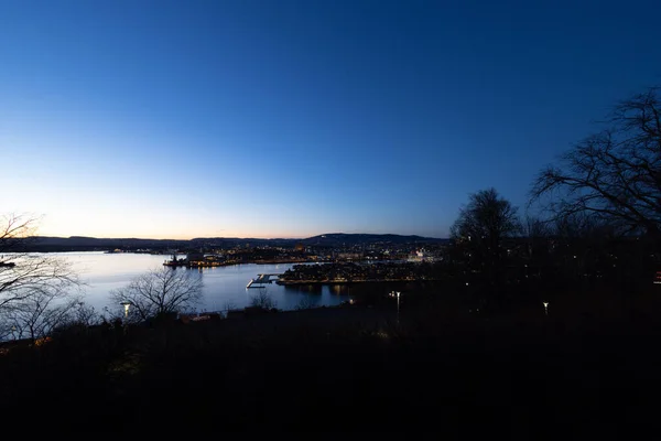 Widok Nocny Kongshavn — Zdjęcie stockowe