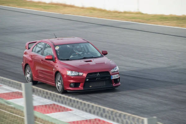 Rotes Japanisches Auto Maßgeschneidertes Tuningmodell Des Mitsubishi Lancer — Stockfoto