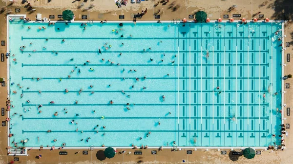Vogels Zicht Een Lokaal Zwembad — Stockfoto
