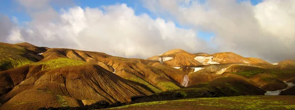 Hermoso Plano Colinas Acantilados Rurales Laugavegur Islandia — Foto de Stock
