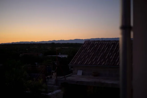 克罗地亚扎达尔天空中美丽的落日美景 — 图库照片