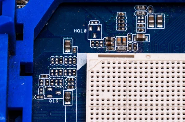 Macro Foto Circuito Eletrônico Pcb Iluminação — Fotografia de Stock