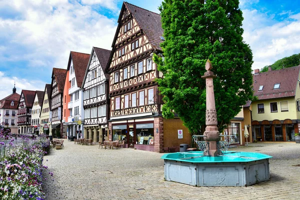 Picture Shows View Pedestrian Zone Town Nagold Black Forest Baden — Stock Photo, Image