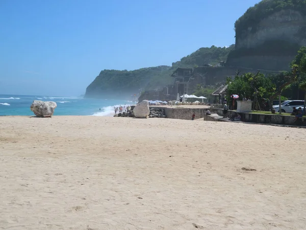 Scenic Melasti Beach White Sand Swift Waves Bali Indonesia — Stock Photo, Image