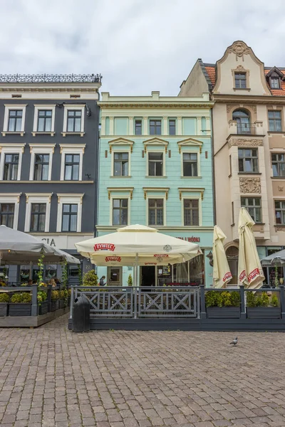 Eine Vertikale Aufnahme Des Hauptplatzes Der Historischen Altstadt Von Torun — Stockfoto