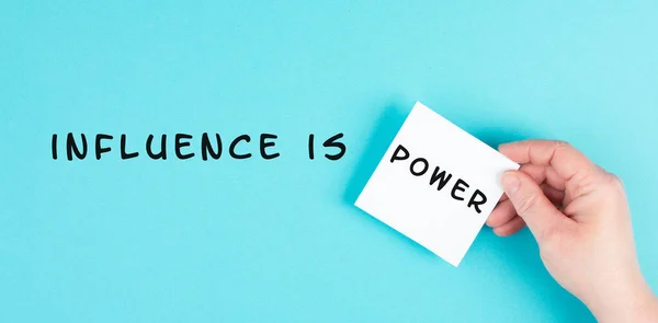 Influence Power Standing Paper Business Branding Social Media Coaching Leadership — Stock Photo, Image