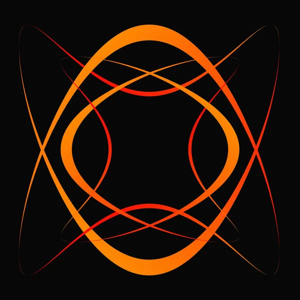 Абстрактные Оранжевые Волны Черном Фоне — стоковое фото
