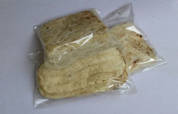 Pakket Kulcha Indisch Gezuurd Plat Brood Witte — Stockfoto