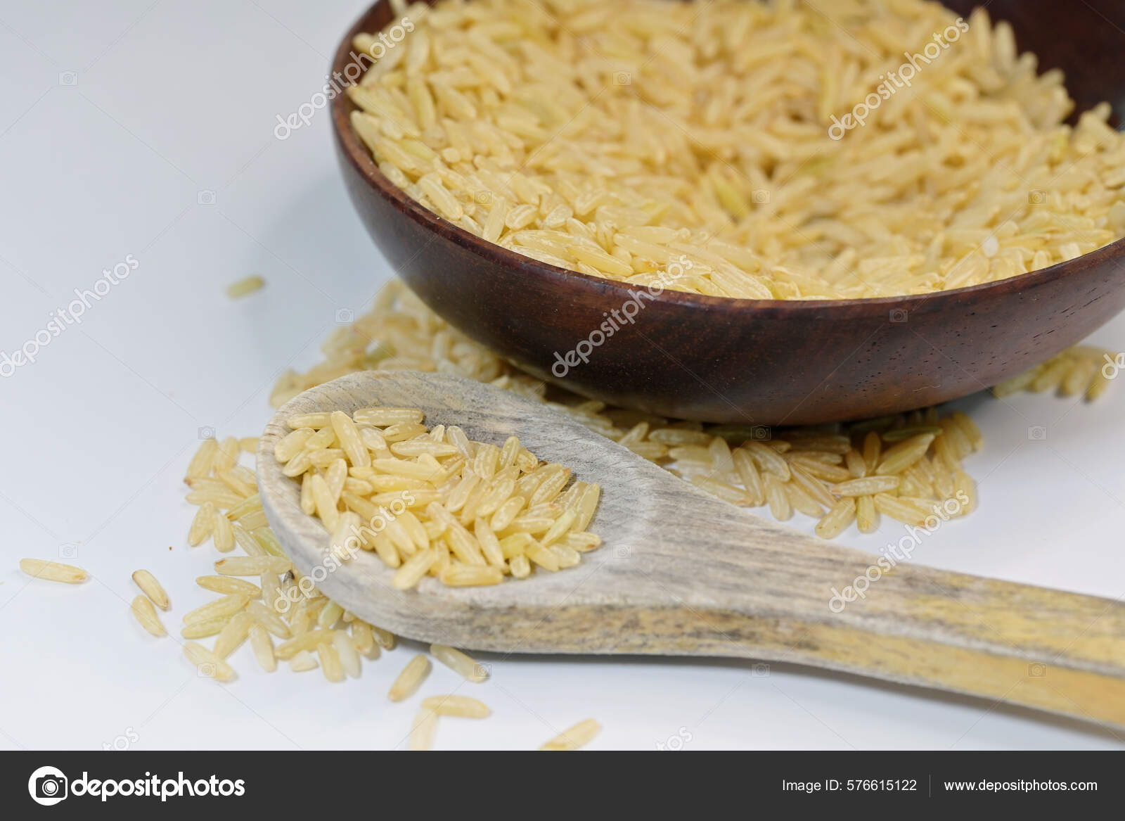 Brown Rice Only Inedible Husk Removed While Bran Layer Cereal — Stock ...