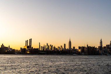 Brooklyn Williamsburg 'dan Golden Hour Manhattan Skyline