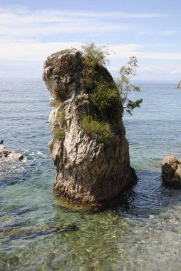 Triest kıyısında dik bir kaya..