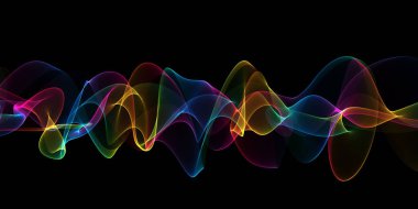 Güzel soyut dalgalı çizgiler. Renkli dinamik dalga. Müzik, parti, teknoloji ve modern konsept için tasarım ögesi