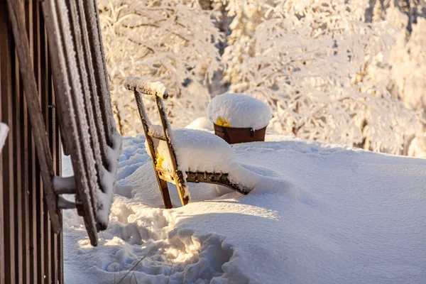 Een Prachtige Opname Van Sneeuw Bedekt Alles Buitenlucht Dag — Stockfoto