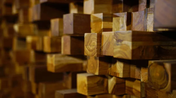 Крупный План Деревянной Текстуры Вырезанной Кубиками — стоковое фото