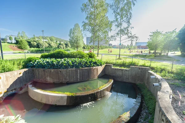 Klärsumpf Für Grauwasser Lorenskog Norwegen — Stockfoto