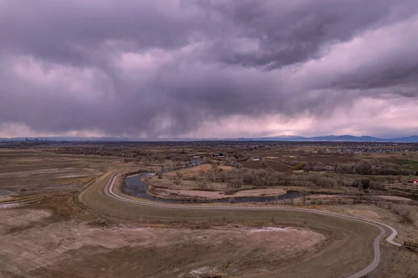 Brighton Colorado Devam Eden Bir Fırtınanın Hava Görüntüsü — Stok fotoğraf