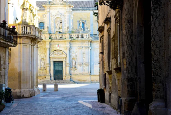 Barokk Építészet Lecce Egy Város Puglia Régióban Ita — Stock Fotó