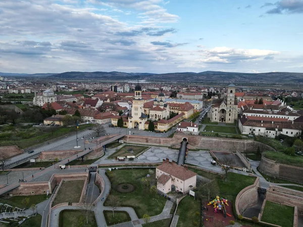 Flygbild Citadellet Alba Carolina Alba Iulia Rumänien — Stockfoto