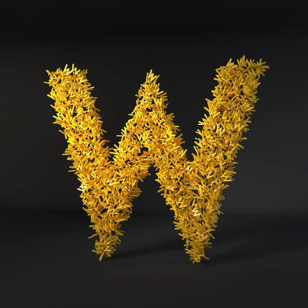 Dağınık sarı harf siyah bir arkaplan üzerinde izole