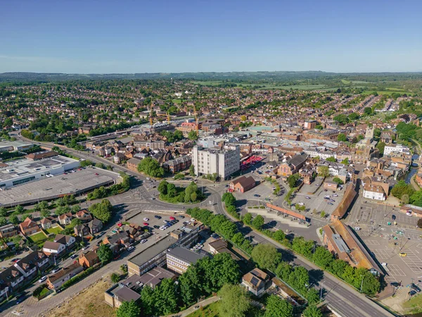 Newbury Berkshire Royaume Uni Mai 2022 Newbury Town Centre Surplombant — Photo