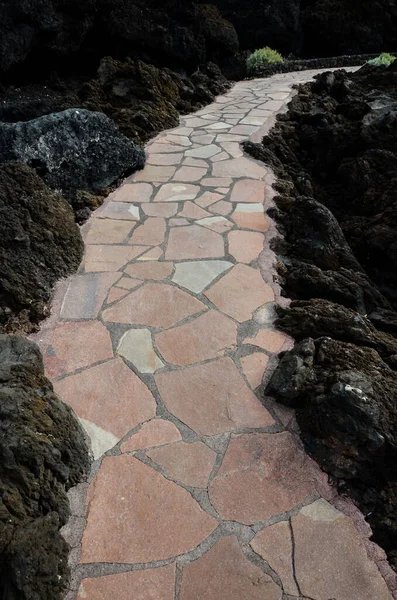 Pavement Path Laid Concrete Pavement Blocks Stone Chip Topping — Stock Photo, Image