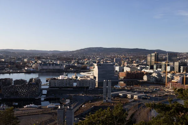 Oslo Centrum Miasta Widziane Ekebergu — Zdjęcie stockowe