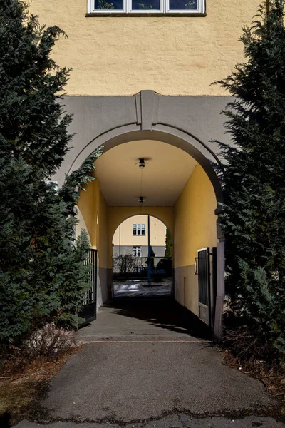 Muchos Arcos Bonitos Que Adornan Casas Torshov Oslo Noruega — Foto de Stock