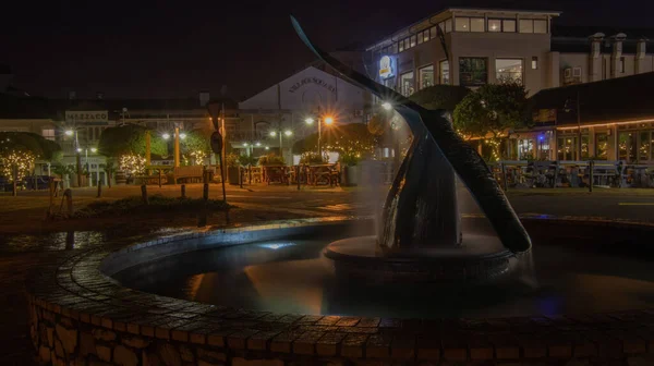 Grupa Restauracji Fontanny Whale Tale Restauracji Gearing Point Long Exposure — Zdjęcie stockowe