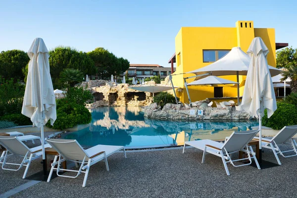 Wakacje Grecji Piękny Hotel Wakacyjny Costa Navarino Jest Luksusowym Miejscem — Zdjęcie stockowe