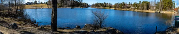 Langvannet Faulenzen Der Sonne Lorenskog Norwegen — Stockfoto